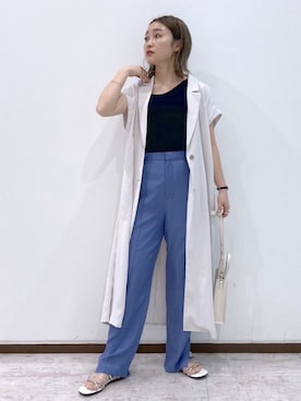 「主役はカラーパンツ」｜もっちさん（レディース・158cm）の春コーディネート