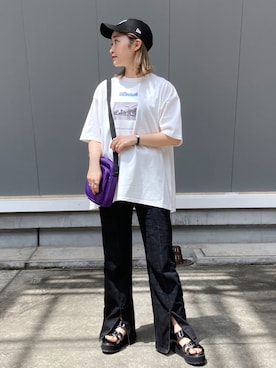 「MOMA（モマ）のアイテム」を使った、もっちさん（レディース・158cm）の夏コーディネート