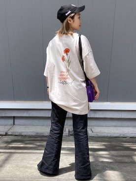 「MOMA（モマ）のアイテム」を使った、もっちさん（レディース・158cm）の夏コーディネート