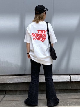 「MOMA（モマ）のアイテム」を使った、もっちさん（レディース・158cm）の夏コーディネート