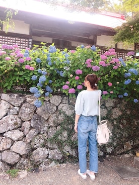 「アイテム（ヘアゴム、ホワイト系）」を使った、Yu Kiさん（レディース・168cm）の夏コーディネート