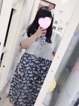 「Nile PERCH（ナイルパーチ）のアイテム（スカート）」を使った、✟麋鹿✟♡🍓🎀 *.+゜さん（レディース・156cm）の夏コーディネート