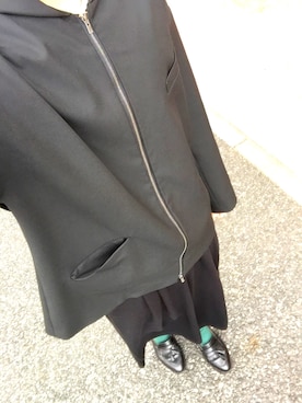 「全身黒」｜「アイテム（その他アウター）」を使った、Aki:Ⓜ︎さん（メンズ・170cm）の冬コーディネート