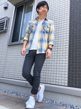 「GOSTAR DE FUGA（ゴスタール ジフーガ）のアイテム（トップス）」を使った、ゆっこさん（メンズ・163cm）の夏コーディネート