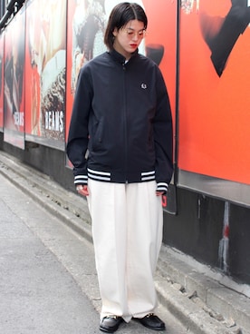 「FRED PERRY（フレッドペリー）のアイテム（ブルゾン）」を使った、WAKAさん（レディース・170cm）の春コーディネート