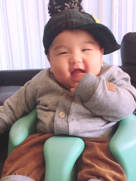 「H&M baby」｜「アイテム（帽子）」を使った、mi_さん（キッズ・70cm）の冬コーディネート