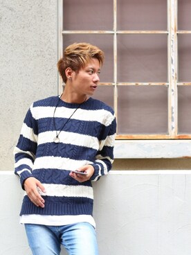 「improves（インプローブス）のアイテム（ニット/セーター）」を使った、こじたくさん（メンズ・185cm）の秋コーディネート