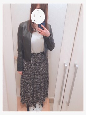 「AS KNOW AS plus（アズノゥアズプラス）のアイテム（ノーカラージャケット）」を使った、sumaさん（レディース・163cm）の春コーディネート