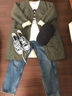 「SEVENDAYS=SUNDAY（セブンデイズサンデイ）のアイテム（ダウンジャケット/コート）」を使った、MOMOさん（レディース・146cm）の秋コーディネート