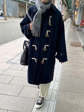 「ehka sopo（エヘカソポ）のアイテム（ダッフルコート）」を使った、ハナレさん（レディース・154cm）の冬コーディネート