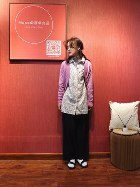 「LILY BROWN（リリーブラウン）のアイテム（ノーカラージャケット）」を使った、拼命少女咯さん（レディース・165cm）の春コーディネート