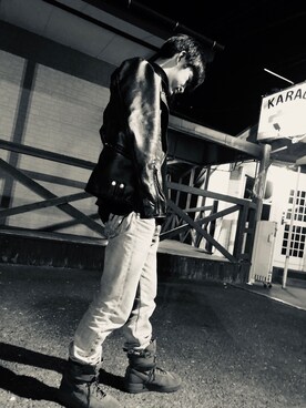 「L.H.P Private Brand（エルエイチピープライベートブランド）のアイテム（ジャケット/アウター）」を使った、アッキーさん（メンズ・160cm）の冬コーディネート