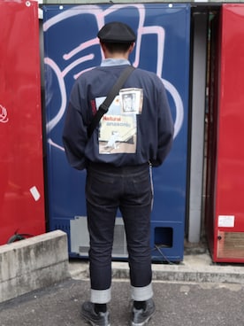「いいね返し」｜「アイテム（ハンチング/ベレー帽）」を使った、メルカリで古着販売してますさん（メンズ・168cm）の春コーディネート