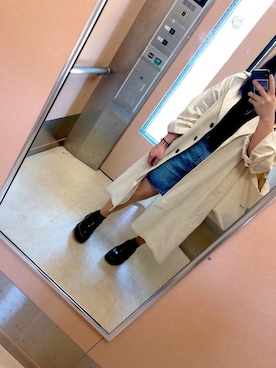 「notch.（ノッチ）のアイテム（トレンチコート）」を使った、meeeechan96さん（レディース・155cm）の春コーディネート