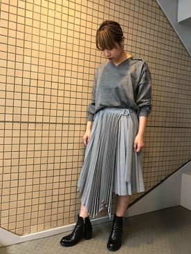 「Yasutoshi Ezumi（ヤストシエズミ）のアイテム」を使った、T.yukikoさん（レディース・157cm）の夏コーディネート