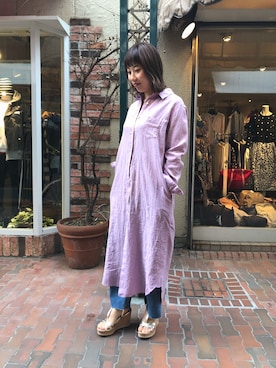 「アイテム（シャツワンピース）」を使った、T.yukikoさん（レディース・157cm・20代）の冬コーディネート