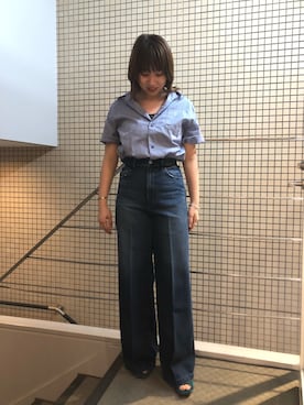 「woadblue（ウォードブルー）のアイテム（パンツ）」を使った、T.yukikoさん（レディース・157cm）の春コーディネート