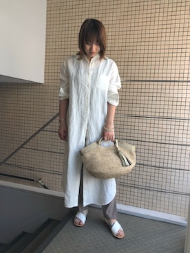 「アイテム（シャツワンピース）」を使った、T.yukikoさん（レディース・157cm・20代）の春コーディネート