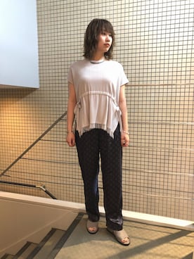 「LD TUTTLE（エルディータートル）のアイテム（サンダル）」を使った、T.yukikoさん（レディース・157cm）の春コーディネート