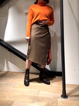 「Silvano Sassetti（シルバノサセッティー）のアイテム」を使った、T.yukikoさん（レディース・157cm）の秋コーディネート