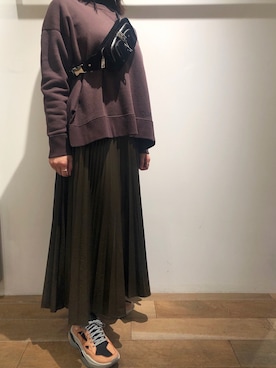 「Nunoo（ヌノー）のアイテム」を使った、T.yukikoさん（レディース・157cm）の冬コーディネート