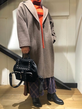 「Nunoo（ヌノー）のアイテム」を使った、T.yukikoさん（レディース・157cm）の冬コーディネート