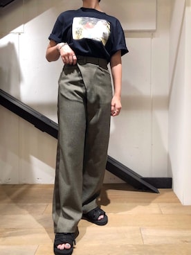 「EZUMi（エズミ）のアイテム（その他パンツ）」を使った、T.yukikoさん（レディース・157cm）の夏コーディネート