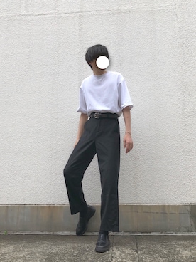 「Dr. Martens（ドクターマーチン）のアイテム（スリッポン）」を使った、ひでさん（メンズ・182cm）の夏コーディネート