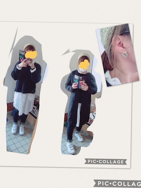 「スタンスミス」｜「アイテム（ノーカラージャケット）」を使った、somiさん（レディース・157cm）の冬コーディネート