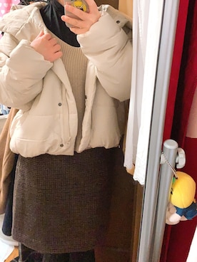 「RAY CASSIN（レイカズン）のアイテム（ダウンジャケット/コート）」を使った、onattsuさん（レディース・147cm）の冬コーディネート