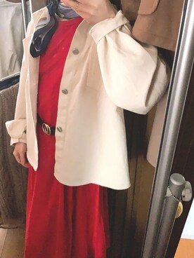 「マリン」｜「アイテム（ライダースジャケット）」を使った、onattsuさん（レディース・147cm）の春コーディネート