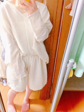 「ルームウェア」｜「アイテム（セットアップ）」を使った、onattsuさん（レディース・148cm）の夏コーディネート