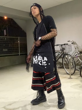 「CDG（シーディージー）のアイテム（帽子）」を使った、ぐっちさん（メンズ・165cm）の秋コーディネート