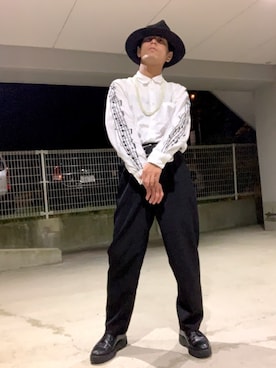 「コムデギャルソンオムプリュス」｜「アイテム（帽子）」を使った、ぐっちさん（メンズ・165cm）の春コーディネート