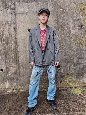 「Y's（ワイズ）のアイテム（テーラードジャケット）」を使った、reokoyashikiさん（メンズ・171cm）の秋コーディネート