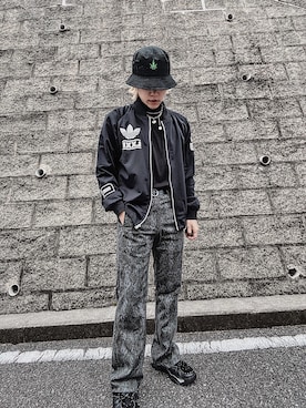 「adidas（アディダス）のアイテム（ノーカラージャケット）」を使った、reokoyashikiさん（メンズ・171cm）の秋コーディネート
