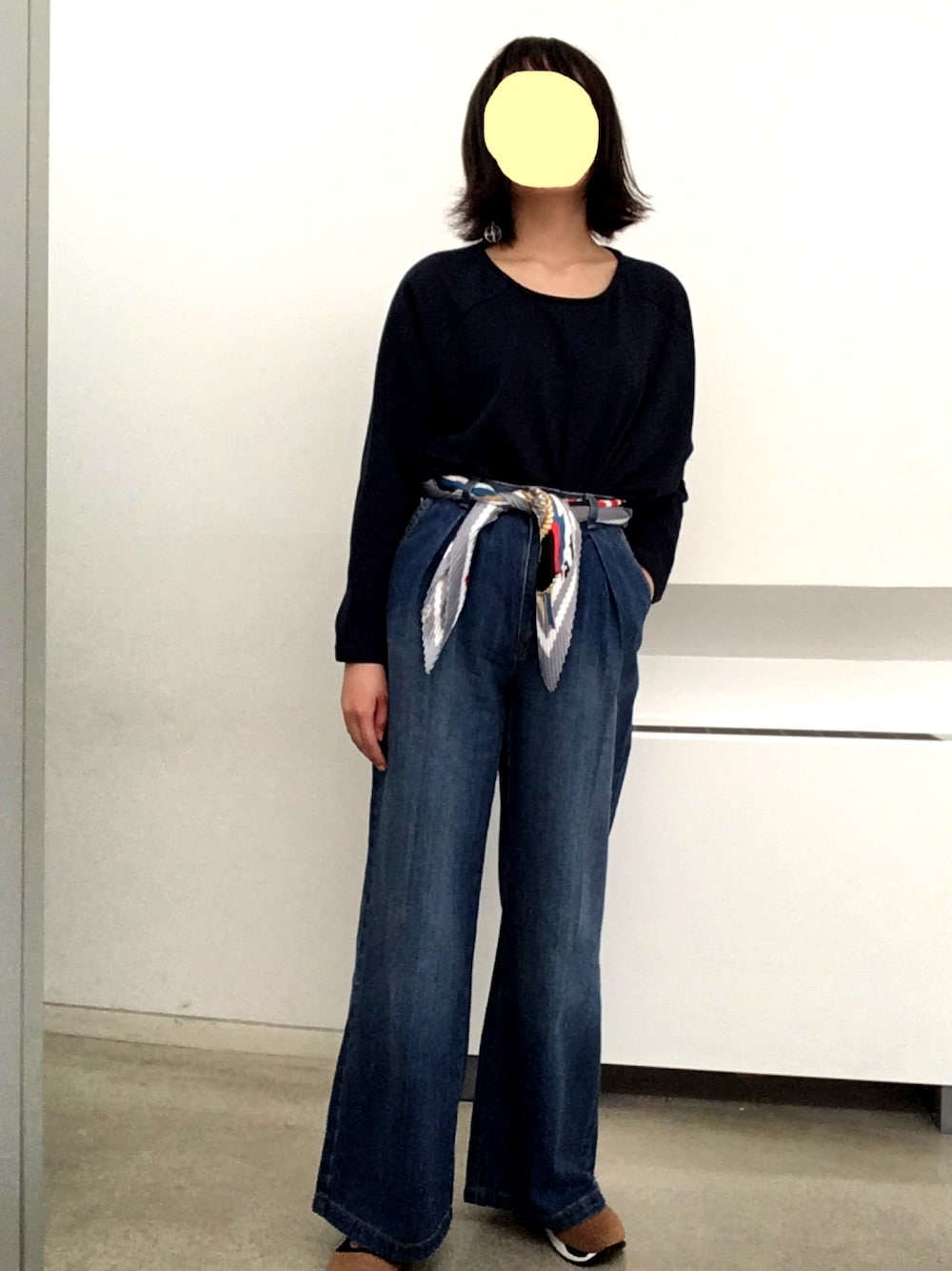 「学校、カジュアル」｜「GUのアイテム（デニムパンツ、ブルー系）」を使った、miyuさん（レディース・155cm）の夏コーディネートの1枚目の写真