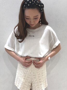 「透かし編みニット」｜AMI NAKAGAWAさん（レディース・157cm）の春コーディネート