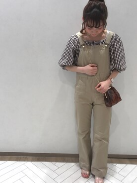「コーディネート」｜「アイテム（サロペット/オーバーオール）」を使った、AMI NAKAGAWAさん（レディース・157cm）の春コーディネート