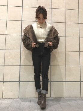 「Chico（チコ）のアイテム（ダウンジャケット/コート）」を使った、AMI NAKAGAWAさん（レディース・157cm）の秋コーディネート