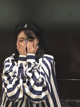 「TOMMY HILFIGER」｜「アイテム（ハンチング/ベレー帽）」を使った、ユリンアさん（レディース・163cm）の春コーディネート
