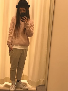 「ピンクセーター」｜hihoさん（レディース・151cm）の冬コーディネート