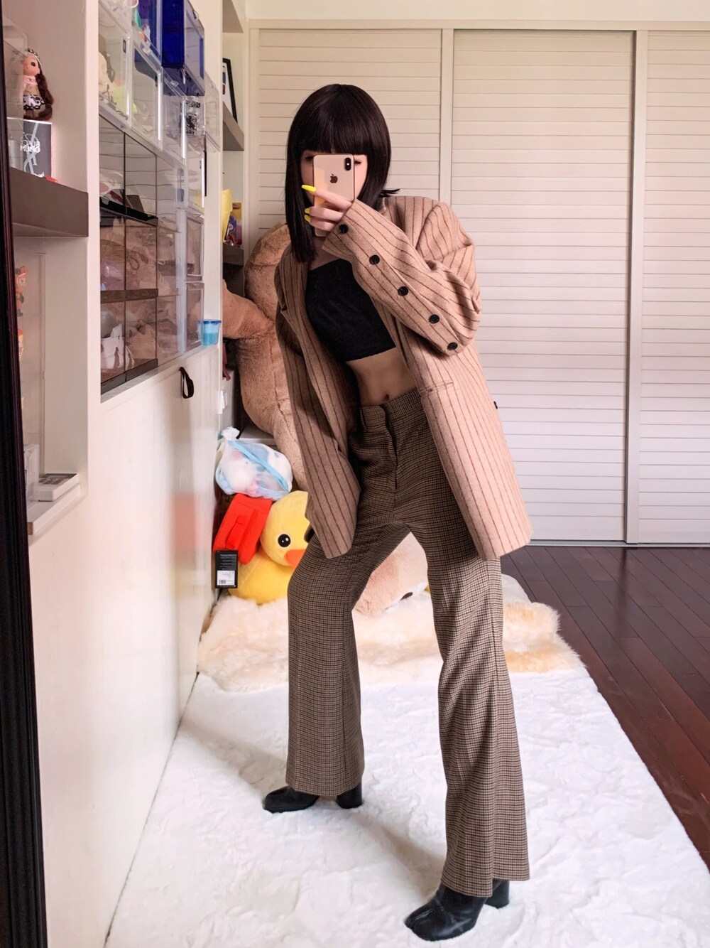 「Maison MargielaのTABI BOOTS（ブーツ、ブラック系）」を使った、takanootohimeさん（レディース・270cm）の春コーディネートの1枚目の写真