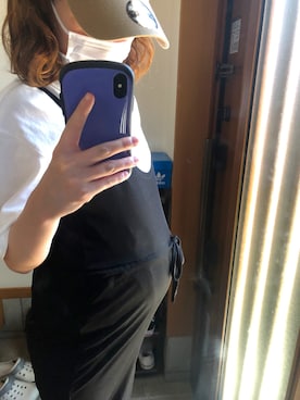「NET（ネット）のアイテム（サロペット/オーバーオール）」を使った、Sayaka.さん（レディース・154cm）の夏コーディネート