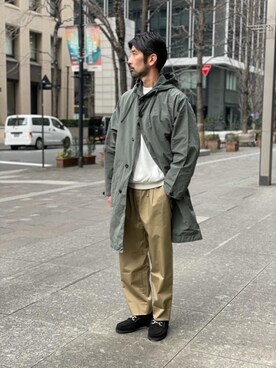 「UNITED ARROWS（ユナイテッドアローズ）のアイテム（モッズコート）」を使った、齋藤幸司さん（メンズ・172cm）の冬コーディネート