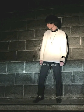 「チャイハネ（チャイハネ）のアイテム（ネックレス）」を使った、諸葛亮さん（メンズ・180cm）の冬コーディネート