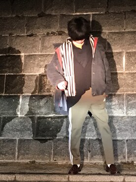 「Vient Americano（ヴィエントアメリカーノ）のアイテム」を使った、諸葛亮さん（メンズ・180cm）の春コーディネート