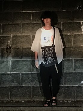 「GU（ジーユー）の（GU）スウェットイージーパンツＣ（WOMEN ⁄ パンツ・その他）」を使った、諸葛亮さん（メンズ・180cm）の夏コーディネート