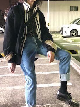 「QBISM（キュビズム）のアイテム」を使った、諸葛亮さん（メンズ・180cm）の冬コーディネート