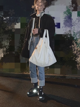 「UNIQLO（ユニクロ）のフリースノーカラーコート（その他アウター）」を使った、諸葛亮さん（メンズ・180cm）の秋コーディネート